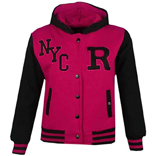 A2Z 4 Kids B.B Mit Kapuze R Mode NYC/Fox Jacke Varsity Baseball Stil Mantel - B.B NYC Pink & Black 13 von A2Z 4 Kids