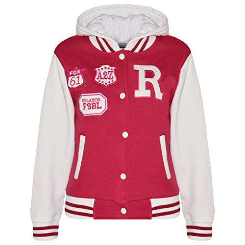 A2Z 4 Kids B.B Mit Kapuze R Mode NYC/Fox Jacke Varsity Baseball Stil Mantel - B.B Pink 11-12 von A2Z 4 Kids