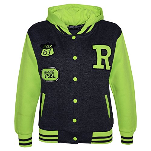 A2Z 4 Kids® Kinder Jacke Mädchen Jungen R Mode - B.B Jacket. Charcoal Neon Green 13 von A2Z 4 Kids