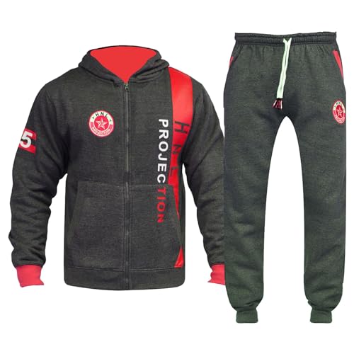 A2Z 4 Kids® Kinder Jungen Mädchen Trainingsanzug Designer HNL Projetion - T.S HNL 02 Charcoal Red_.9-10 von A2Z 4 Kids