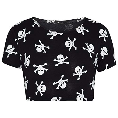 A2Z 4 Kids® Kinder Mädchen Designer Schädel & Kreuz Knochen - Halloween Skull Crop Top 13 von A2Z 4 Kids