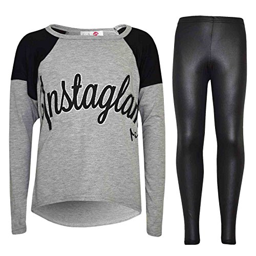 A2Z 4 Kids® Kinder Mädchen Instaglam Aufdruck - Instaglam Set Grey 7-8 von A2Z 4 Kids