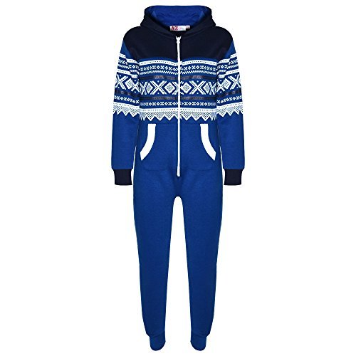 A2Z 4 Kids® Kinder Mädchen Jungen Aztec Snowflake Aufdruck Mit Kapuze Strampelanzug Alles in einem Overall Alter 5 6 7 8 9 10 11 12 13 Jahre von A2Z 4 Kids
