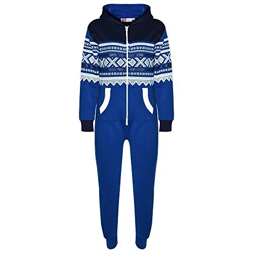 A2Z 4 Kids® Kinder Mädchen Jungen Aztec Snowflake Aufdruck Mit Kapuze Strampelanzug Alles in einem Overall Alter 5 6 7 8 9 10 11 12 13 Jahre von A2Z 4 Kids