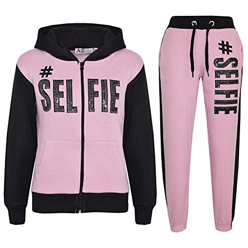 A2Z 4 Kids Kinder Mädchen Jungen Designer - T.S #Selfie Baby Pink & Black 7-8 von A2Z 4 Kids