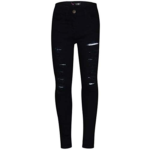 A2Z 4 Kids Kinder Jungen Jeans Denim Zerrissen Komfort Dehnbar - Jeans JN58 Jet Black 11-12 von A2Z 4 Kids