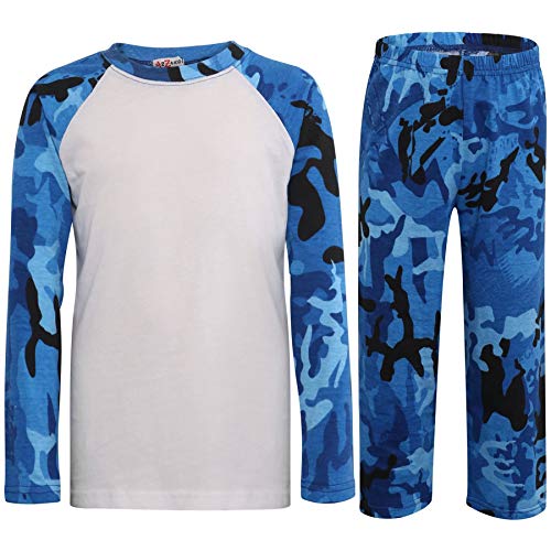 A2Z 4 Kids® Kinder Mädchen Jungen Kontrast Plain Farbe Stilvolle - PJS Plain Camo Blue 11-12 von A2Z 4 Kids