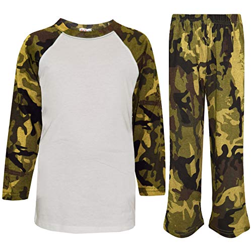 A2Z 4 Kids® Kinder Mädchen Jungen Kontrast Plain Farbe Stilvolle - PJS Plain Camo Green 11-12 von A2Z 4 Kids