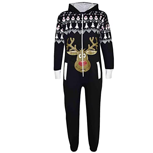 A2Z 4 Kids® Kinder Mädchen Jungen Neuheit - Xmas Onesie Reindeer Black 13 von A2Z 4 Kids