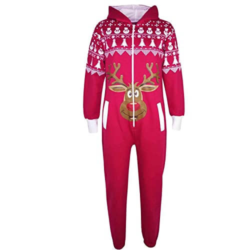 A2Z 4 Kids® Kinder Mädchen Jungen Neuheit - Xmas Onesie Reindeer Pink 13 von A2Z 4 Kids