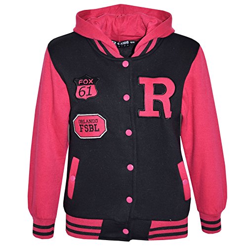 A2Z4Kids B.B Kapuzen R Fashion Fox Jacke Varsity Baseball - B.B Jacket New Fox Pink 11-12 von A2Z 4 Kids