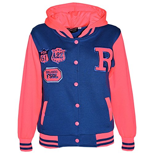 A2Z 4 Kids® Kinder Mädchen Jungen R - B.B Jacket New Fox Royal & N Pink 7-8 von A2Z 4 Kids