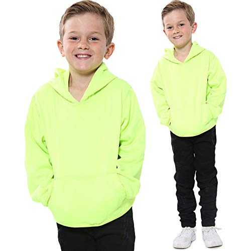 A2Z 4 Kids Mädchen Jungen Plain and Tie Dye Druck Sweatshirt Pullover - Plain Sweat Hoodie Neon Green 13 von A2Z 4 Kids