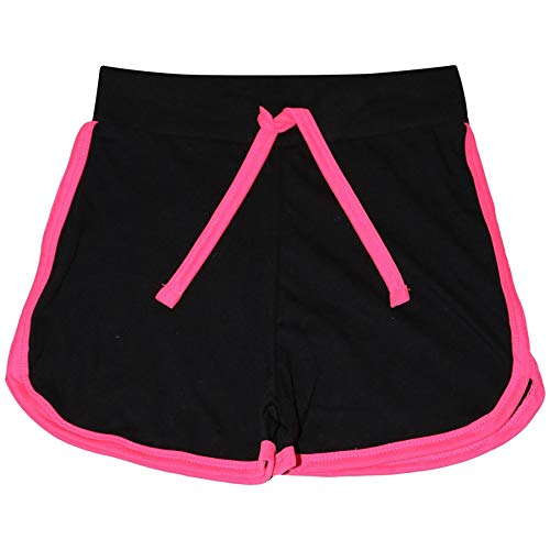 A2Z 4 Kids Kinder Mädchen Kurze Hose 100% Baumwolle Gym Tanz - Girls Shorts 426 Black & N Pink 3-4 von A2Z 4 Kids