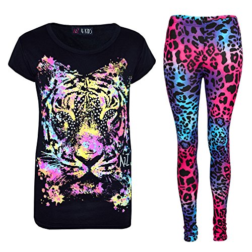 A2Z 4 Kids® Kinder Mädchen Multi Tiger Aufdruck - Multi Tiger Set Black Leopard 7-8.2 von A2Z 4 Kids