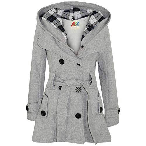 A2Z 4 Kids Kinder Mädchen Parka Jacke Mit Kapuze Grau Graben Mantel Wolle Mischung - Jacket 007 Grey._11-12 von A2Z 4 Kids