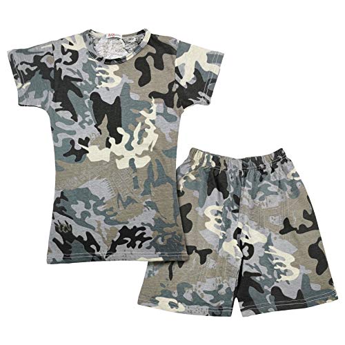 A2Z 4 Kids® Kinder Mädchen Shorts Set 100% Baumwolle Camouflage Aufdruck Modisch - Shorts Set 486 Camo Charcoal 11-12 von A2Z 4 Kids