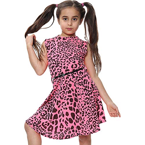 A2Z 4 Kids Kinder Mädchen Skater Kleid Neon Rosa Designer - Leopard 260 Skater Dress N Pink._7-8 von A2Z 4 Kids