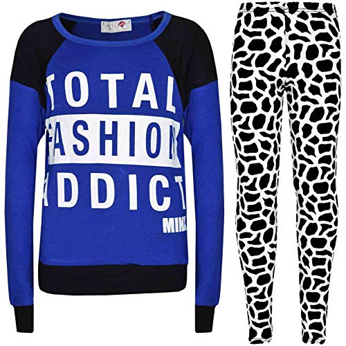 A2Z 4 Kids® Kinder Mädchen TOTAL Fashion Addict Aufdruck Modisch Top & Mode Legging Satz - Fashion Set Royal 11-12 von A2Z 4 Kids