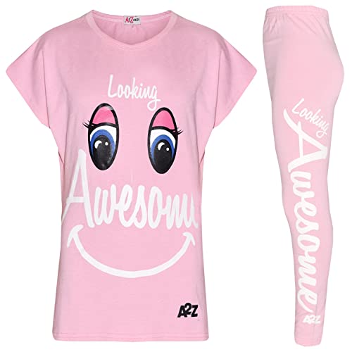 A2Z 4 Kids® Kinder Mädchen Top Aufdruck - Looking Awesome Set Baby Pink 5-6 von A2Z 4 Kids