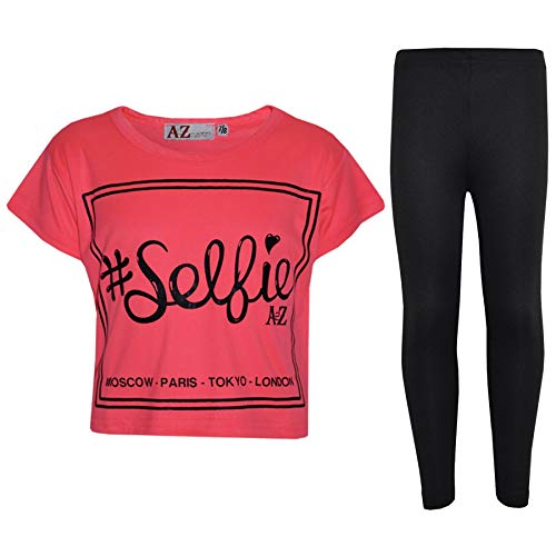 A2Z 4 Kids® Kinder Mädchen Top #Selfie Aufdruck - New Crop Top #Selfie Leg N. Pink 7-8 von A2Z 4 Kids