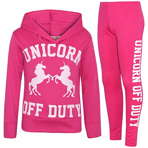 A2Z 4 Kids® Kinder Mädchen Tops Designer Unicorn Off Duty - Unicorn Hooded Crop Set Pink 11-12 von A2Z 4 Kids