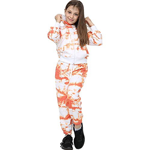 A2Z 4 Kids Kinder Mädchen Trainingsanzug Designer Aufdruck Mit Kapuze - T.S Plain 107 Orange 9-10 von A2Z 4 Kids