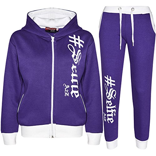 A2Z 4 Kids #SELFIE Purpur Trainingsanzug Hoodie - T.S Selfie 002 Purple.7-8 von A2Z 4 Kids