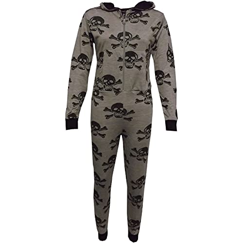 A2Z 4 Kids® Kinder Unisex Onesie Mädchen Jungen Schädel & Kreuz Knochen Aufdrucken - Cotton Onesie Halloween Grey._7-8 von A2Z 4 Kids