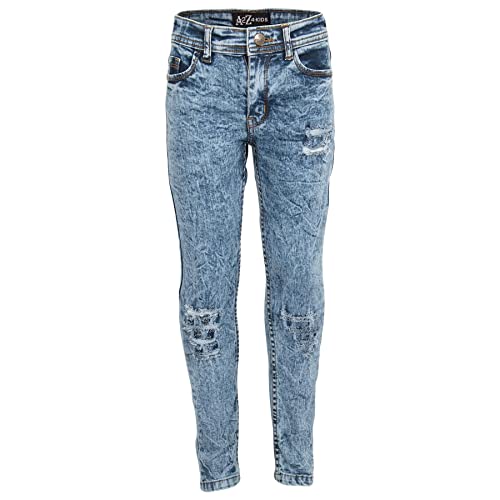 A2Z 4 Kids® Mädchen Dehnbar Jeans Kinder Zerrissen Tie Dye - Jeans JN34 Dark Blue._11-12 von A2Z 4 Kids