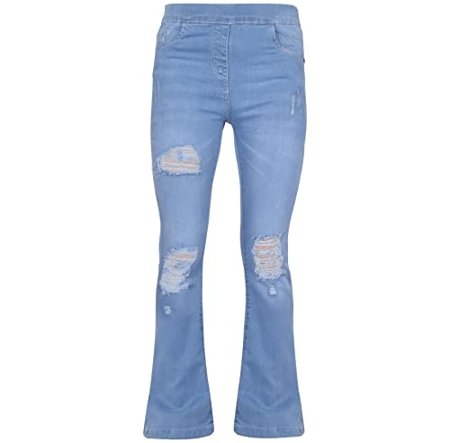 A2Z 4 Kids Mädchen Denim Jeans Kompfort Dehnbar Jeggings Bell Bottom - Jeans JN37 Light Blue 7-8 von A2Z 4 Kids