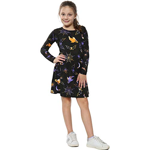 A2Z 4 Kids® Mädchen Halloween Kleid Spinne Natz - Swing Dress Halloween 5-6 von A2Z 4 Kids