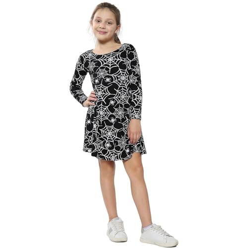 A2Z 4 Kids® Mädchen Halloween Kleid Spinne Natz - Swing Dress Spider Web 9-10 von A2Z 4 Kids