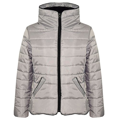 A2Z 4 Kids® Mädchen JACKE Kinder Stilvoll Wattiert Puffer Bubble - Puffer Natasha Jacket Silver 7-8 von A2Z 4 Kids