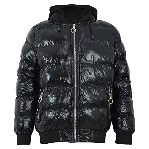 A2Z 4 Kids® Mädchen Jungen Mode Shiny Gepolstert Jacke Metallisch - Jacket JK28 Black 11-12 von A2Z 4 Kids