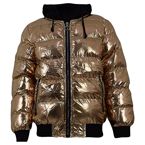 A2Z 4 Kids® Mädchen Jungen Mode Shiny Gepolstert Jacke Metallisch - Jacket JK28 Gold 7-8 von A2Z 4 Kids