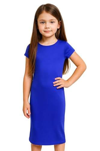 A2Z 4 Kids Mädchen Kleider Plain Schlank Fit Strecken Bodycon - New MidiDress Royal Blue 9-10 von A2Z 4 Kids