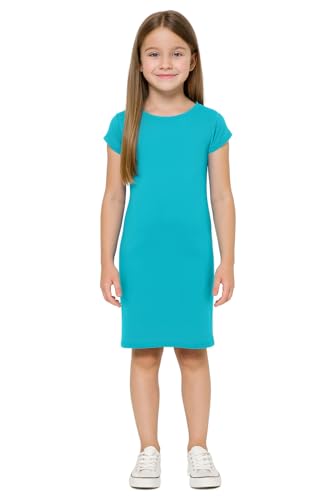 A2Z 4 Kids Mädchen Kleider Plain Schlank Fit Strecken Bodycon - New MidiDress Turquoise 9-10 von A2Z 4 Kids