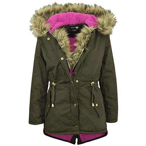 A2Z 4 Kids® Mädchen Parka Jacke Kinder Pelz - Parka Jacket. Leopard Fur 7-8 von A2Z 4 Kids
