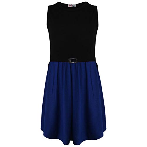 A2Z 4 Kids® Mädchen Skater Kleid Kinder Designer Kontrast Paneele - Skater Dress Panel Royal 9-10 von A2Z 4 Kids