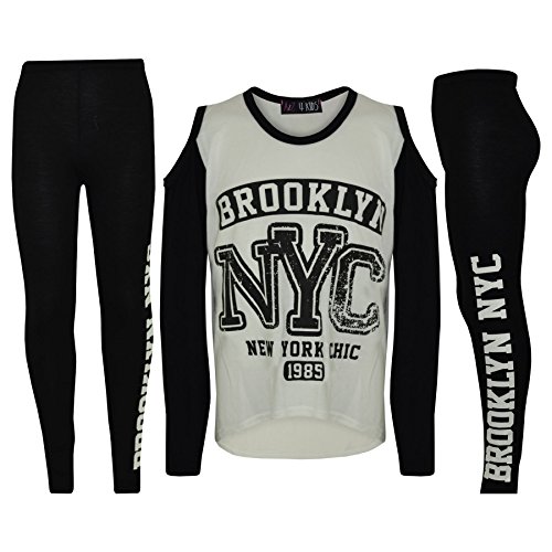 A2Z 4 Kids® Mädchen Top Kinder Brooklyn NYC New York CHIC 1985 - Brooklyn NYC Set White 11-12 von A2Z 4 Kids