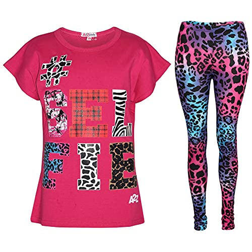 A2Z 4 Kids® Mädchen Tops Kinder #Selfie Aufdruck Modisch - New Selfie Set pink 5-6 von A2Z 4 Kids