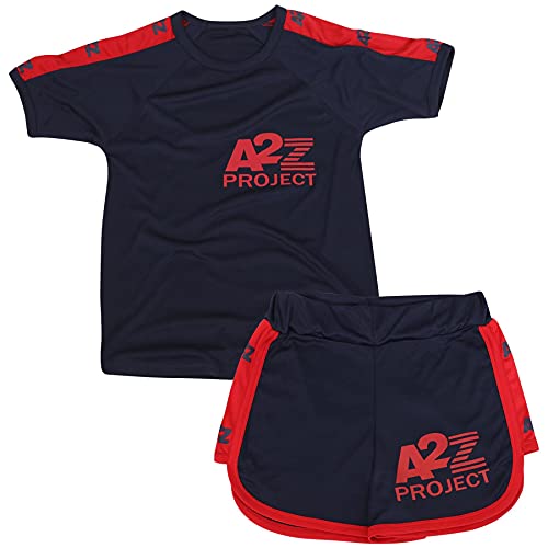 A2Z 4 Kids® Shorts Set Jungen Mädchen T Shirt Sport - Shorts Set 492 Navy 5-6 von A2Z 4 Kids