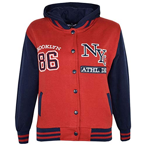 A2Z 4 Kids Unisex Jungen Mädchen Baseball NY ATHLETIC - NY Jacket Red 11-12 von A2Z 4 Kids