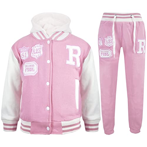 A2Z 4 Kids® Unisex Kinder Mädchen Jungen Mit kapuze Baseball Trainingsanzug - B.B Tracksuit Baby Pink 5-6. von A2Z 4 Kids