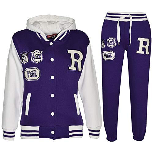 A2Z 4 Kids® Unisex Kinder Mädchen Jungen Mit kapuze Baseball Trainingsanzug - B.B Tracksuit Purple 5-6. von A2Z 4 Kids