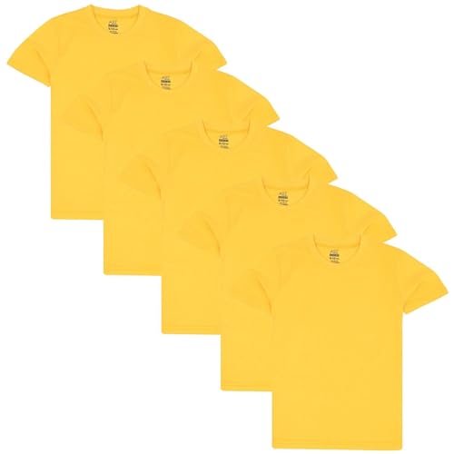 A2Z 4 Kids 5Er Pack Einfarbige T Shirts Für Kinder Mädchen Und Jungen - T Shirt PL Yellow 5 Pack 13 von A2Z 4 Kids