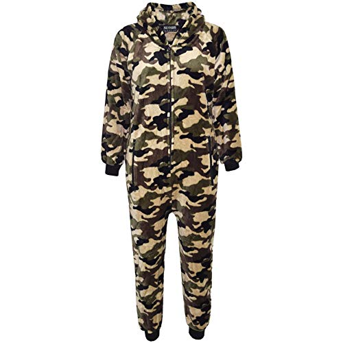 A2Z 4 Kids Animal Strampelanzug Eins Stück Super Weich Camouflage Grün Pyjama - E.Soft Camouflage Green 11-12 von A2Z 4 Kids