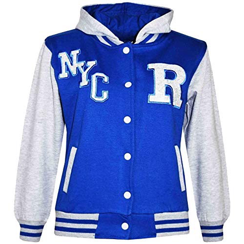 A2Z 4 Kids B.B Mit Kapuze R Mode NYC/Fox Jacke Varsity Baseball Stil Mantel - B.B NYC Royal & Grey 13 von A2Z 4 Kids