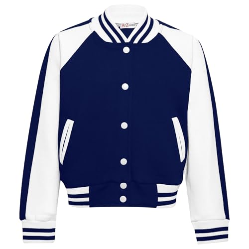 A2Z 4 Kids Baseball Kontrast Jacke Uni Stil Mantel B.B Stehkragen - B.B Plain Jacket 002 Royal 7-8 von A2Z 4 Kids